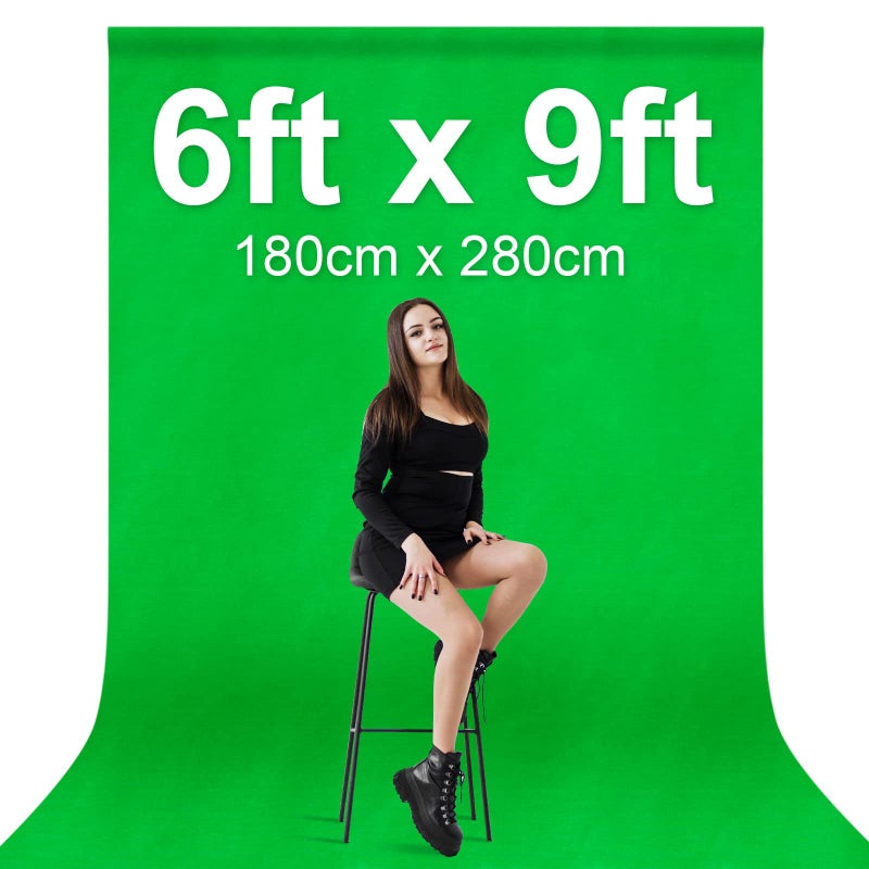 EMART Green Screen Backdrop, 6 x 9 Ft Photography Greenscreen Background Sheet Fabric Kit for YouTube Video Streaming Zoom, Small Photo Chromakey Polyester Cloth Curtain with 4 Clip - Image 5